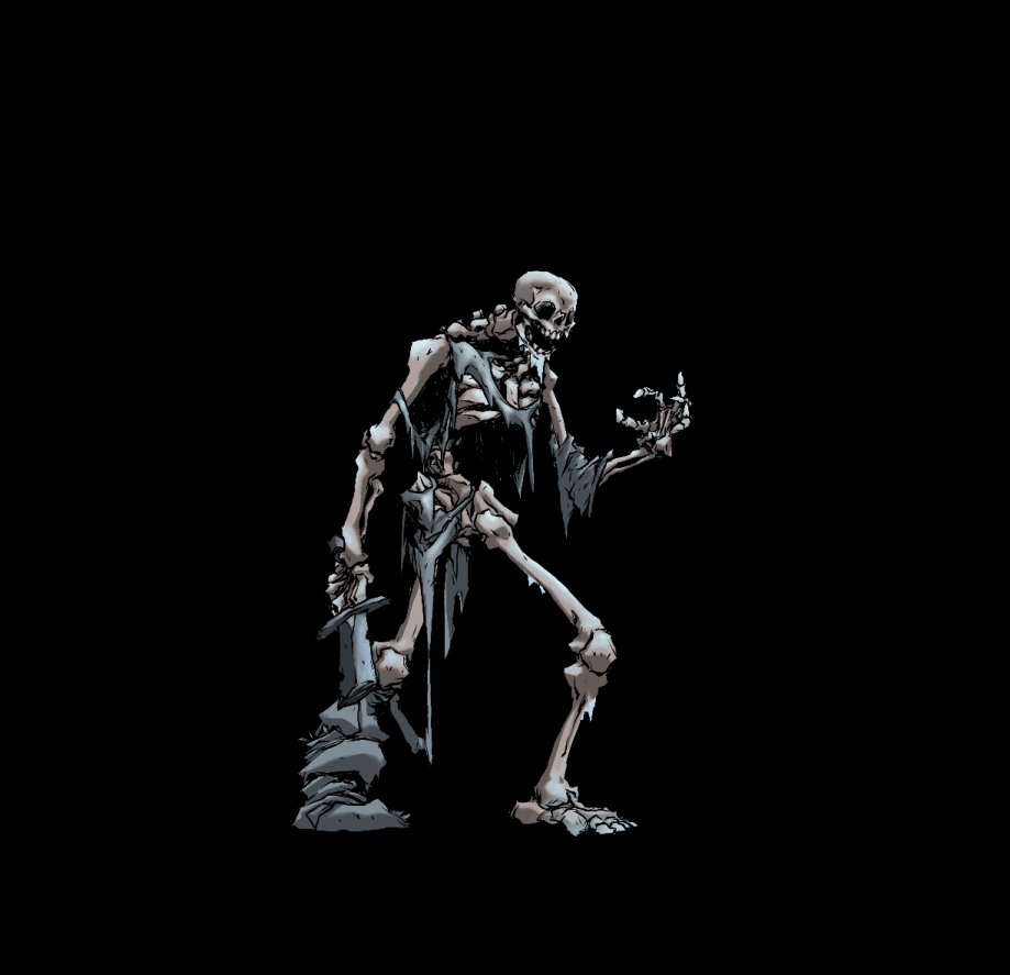 Animated skeleton pixel creature